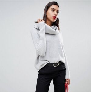 NWT French Connection Gray Cowl Neck Sweater Womens Small